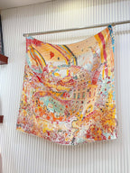 Les Folies Du Faubourg Scarf 90 CM In Colorful Silk Twill 304376