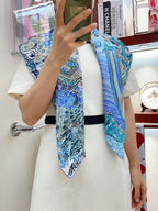 Les Folies Du Faubourg Scarf 90 CM In Colorful Silk Twill 304377
