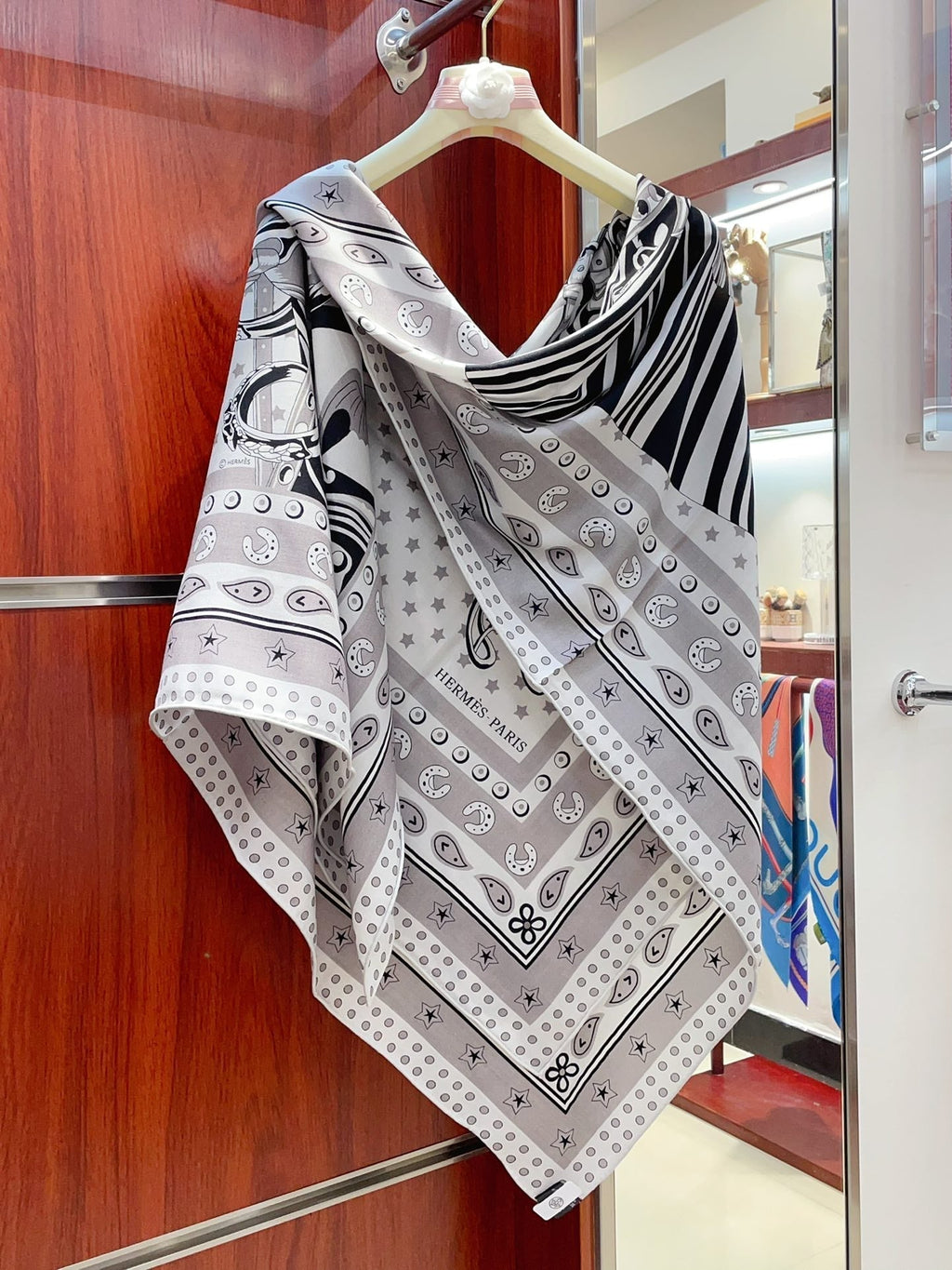 Cheval Punk Bandana Scarf 135 CM In Colorful Cashmere And Silk  304389