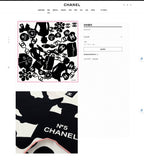 CC Square Scarf 90 CM In White Mix Black Silk  305180