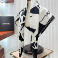 CC Square Scarf 90 CM In Black Mix White Silk  305181