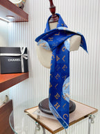 CC Square Scarf 90 CM In Blue Silk Twill 306566