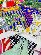 Animapolis Scarf Limited Edition 140 CM In Colorful Cashmere And Silk 306570
