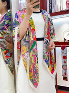 Animapolis Scarf Limited Edition 140 CM In Colorful Cashmere And Silk 306570