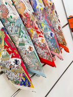 Animapolis Scarf Limited Edition 140 CM In Colorful Cashmere And Silk 306571