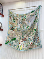 Animapolis Scarf Limited Edition 140 CM In Colorful Cashmere And Silk 306572