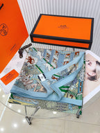 Animapolis Scarf Limited Edition 140 CM In Colorful Cashmere And Silk 306572
