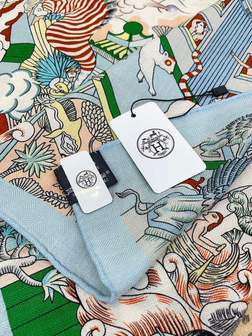 Animapolis Scarf 140 CM In Colorful Cashmere And Silk 306572