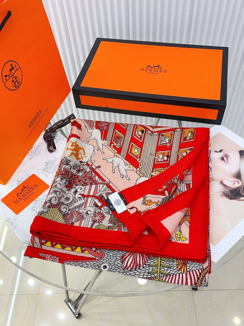 Animapolis Scarf Limited Edition 140 CM In Colorful Cashmere And Silk 306573