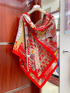 Animapolis Scarf Limited Edition 140 CM In Colorful Cashmere And Silk 306573