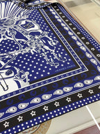 Cheval Punk Bandana Scarf 90 CM In Dark Blue Mix White Black Silk Twill 309213