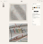 Pique Sellier Shawl 90 CM In Grey White Colorful Silk Twill 312869