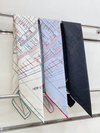 Pique Sellier Shawl 90 CM In Grey White Colorful Silk Twill 312869