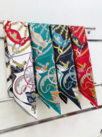 Stately Wheels Scarf 90 CM Black Colorful Silk Twill  312877