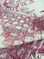Le Jardin De Leila Au Bloc Shawl 135 CM In Pink Red Cashmere And Silk 316264