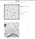 CC Square Scarf 90 CM In White Mix Black Cashmere Silk 316269