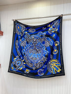 Candy Libris Scarf 90 CM In Dark Blue Colorful Silk Twill 319212