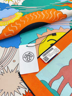 Au Royaume d'Helios Scarf 90 CM In Colorful Silk Twill 320651