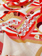 Haute Parure Scarf 135 CM In Red Colorful Cashmere And Silk 324751