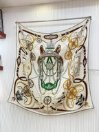 Stately Wheels Scarf 135 CM Colorful Cashmere And Silk 327467