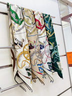Stately Wheels Scarf 135 CM Colorful Cashmere And Silk 327467