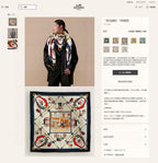Palonniers Scarf 135 CM In Navy Blue Colorful Cashmere And Silk 327473