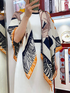 Cavalier en Formes shawl 140 CM In Black Colorful Cashmere And Silk 331716