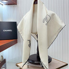 CC Square Scarf 90 CM In White Silk Twill 335845