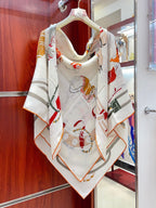 Ronds De Marche Scarf 135 CM Colorful Cashmere And Silk 341400