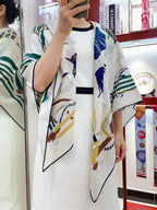 Ronds De Marche Scarf 135 CM Colorful Cashmere And Silk 341401