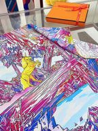 La Vallee De Cristal Scarf 90 CM Colorful Silk Twill 347389