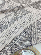 Patchwork Horse Shawl 140 CM In Grey Mix White Cashmere And Silk 350428