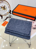 Faubourg Muffler Scarf 170 CM Grey Cashmere Handwoven 356204
