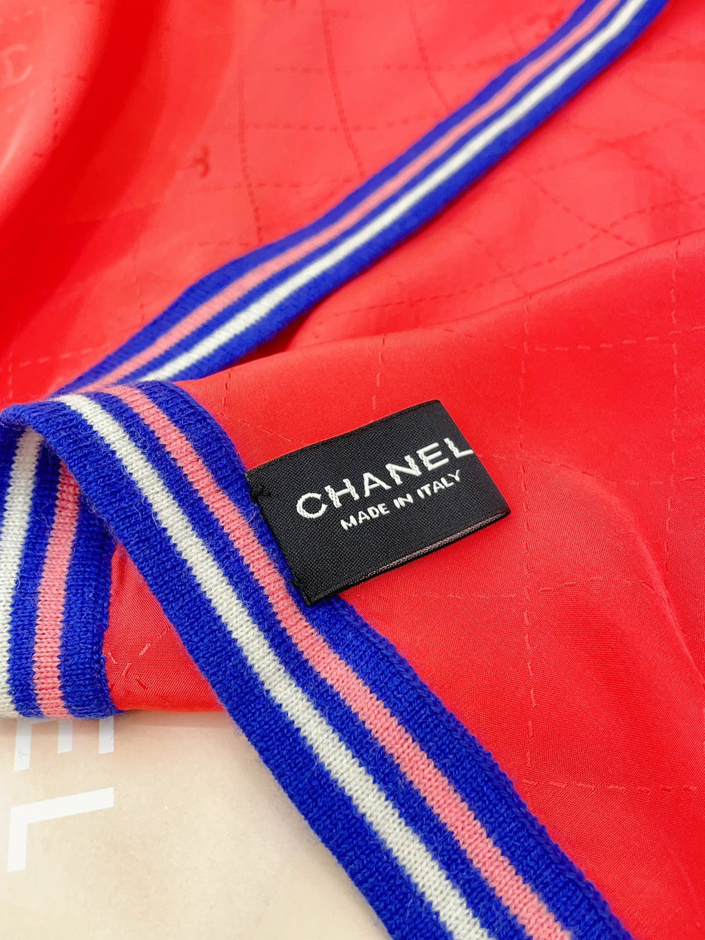 CC Scarf 200 CM In Red Mix Blue Silk 357901