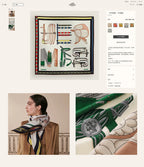 HM Lettres Equestre Scarf 140 CM In White Colorful Cashmere And Silk 359399