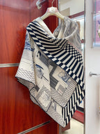 Grand Theatre Nouveau Scarf 135 CM In Black Colorful Cashmere And Silk 362249