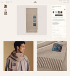 BADGES SOIE MUFFLER 180 CM SCRAF IN TAN BROWN CASHMERE