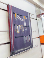 Les Sangles En Finesse Rectangle Scarf 180 CM In Grey Purple Coloful Cashmere And Silk 373655