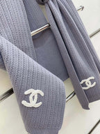 CC Scarf 180 CM In Grey Purple Wool 378472
