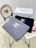 CC Scarf 180 CM In Grey Purple Wool 378472
