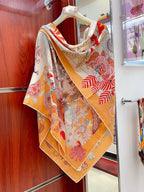 PRECIOUS PARADISE SCARF 135 CM IN COLORFUL CASHMERE AND SILK 379789