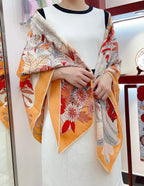 PRECIOUS PARADISE SCARF 135 CM IN COLORFUL CASHMERE AND SILK 379789