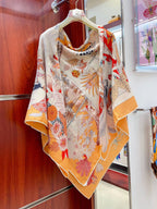 PRECIOUS PARADISE SCARF 135 CM IN COLORFUL CASHMERE AND SILK 379789