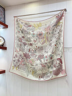 PRECIOUS PARADISE SCARF 135 CM IN COLORFUL CASHMERE AND SILK 379790