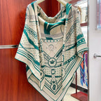 LA PROMENADE DU MATIN BANDANA SHAWL 140 CM IN COLORFUL CASHMERE AND SILK 379795