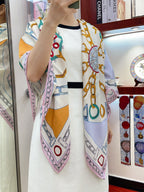 Effet Kaleidoscope Shawl 135 CM In Colorful Cashmere And Silk 382607