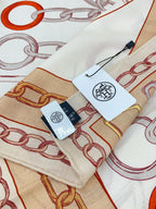 Effet Kaleidoscope Shawl 135 CM In Beige Colorful Cashmere And Silk 382610