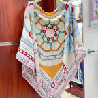 Effet Kaleidoscope Shawl 135 CM In Colorful Cashmere And Silk 382607
