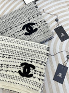 CC Scarf 180 CM In White Grey Mix Black Wool  388185
