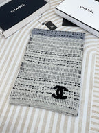 CC Scarf 180 CM In White Grey Mix Black Wool  388185